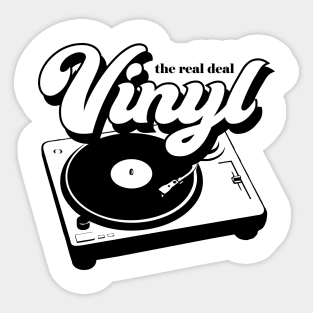 Vinyl Records - The Real Deal - Retro Record Player Turntable Sticker